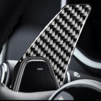 2 PCS Car Carbon Fiber Steering Wheel Paddle Decorative Stickers for Jaguar F-PACE X761 XE X760 XF X260 2016-2020, Left and Right Drive Universal, Steering Wheel Paddle