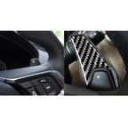 2 PCS Car Carbon Fiber Steering Wheel Paddle Decorative Stickers for Jaguar F-PACE X761 XE X760 XF X260 2016-2020, Left and Right Drive Universal, Steering Wheel Paddle