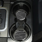 Car Carbon Fiber Water Cup Holder Mat for Land Rover Discovery 4 2010-2016, Left and Right Drive Universal, Water Cup Holder Mat