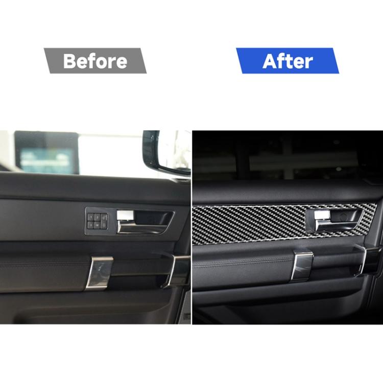 4 PCS Car Carbon Fiber Door Inner Handle Decorative Sticker for Land Rover Discovery 4 2010-2016, Left and Right Drive Universal, Door Inner Handle
