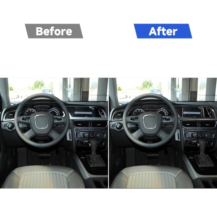 Car Carbon Fiber Dashboard Frame Decorative Sticker for Audi A4 2013-2014, Left Drive, For Audi A4 2013-2014