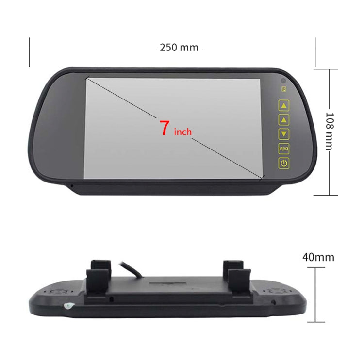 PZ465 Car Waterproof Brake Light View Camera + 7 inch Rearview Monitor for Citroen / Peugeot / Toyota, PZ465 + 7 inch Rearview Monitor