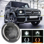 7 inch H4 / H13 DC 9V-30V 3000LM 3000K-6000K 25W Car Round Shape LED Headlight Lamps for Jeep Wrangler, with Angel Eye, For Jeep Wrangler, For Jeep Wrangler (Blue Light)
