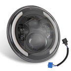 7 inch H4 / H13 DC 9V-30V 3000LM 3000K-6000K 25W Car Round Shape LED Headlight Lamps for Jeep Wrangler, with Angel Eye, For Jeep Wrangler, For Jeep Wrangler (Blue Light)