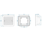 12V White Air Vent with Fan RV Trailer Caravan Gale Side Air Ventilation, A0672-02