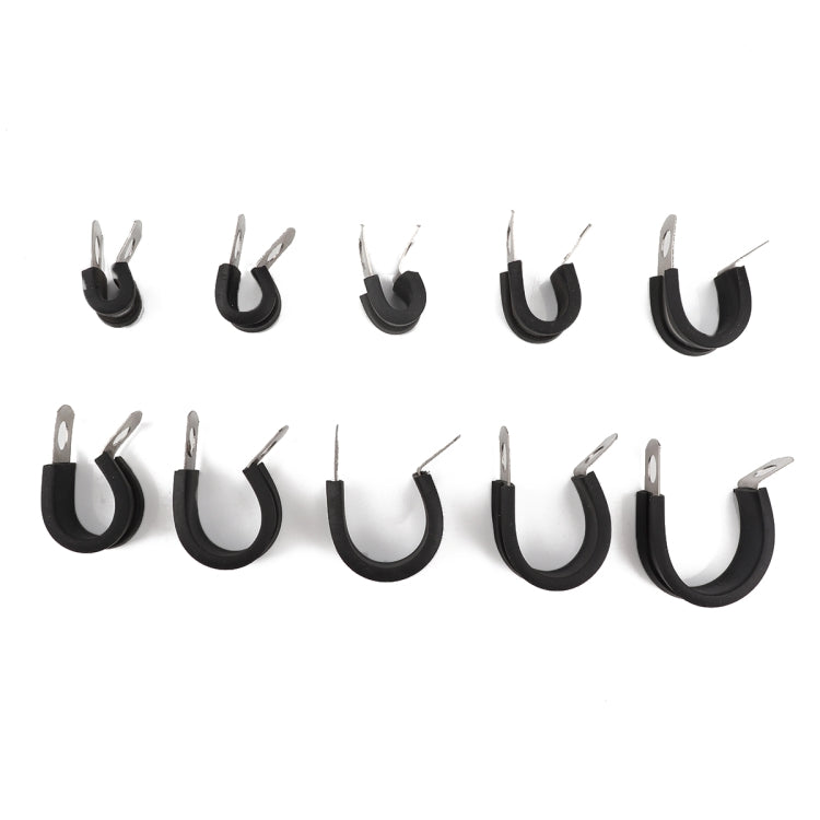 10 PCS Car Rubber Cushion Pipe Clamps Stainless Steel Clamps, Size: 1/2 inch (13mm), Size: 1/2 inch (13mm)