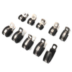 10 PCS Car Rubber Cushion Pipe Clamps Stainless Steel Clamps, Size: 7/8 inch (22mm), Size: 7/8 inch (22mm)