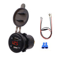 Universal Car Dual Port USB Charger Power Outlet Adapter 4.2A 5V IP66 with LED Digital Voltmeter + 60cm Cable, 4.2A Voltmeter + 60cm Cable(Red Light), 4.2A Voltmeter + 60cm Cable(Blue Light), 4.2A Voltmeter + 60cm Cable(Green Light)