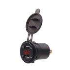 Universal Car Dual Port USB Charger Power Outlet Adapter 4.2A 5V IP66 with LED Digital Voltmeter + 60cm Cable, 4.2A Voltmeter + 60cm Cable(Red Light), 4.2A Voltmeter + 60cm Cable(Blue Light), 4.2A Voltmeter + 60cm Cable(Green Light)