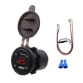 Universal Car Dual Port USB Charger Power Outlet Adapter 3.1A 5V IP66 with LED Digital Voltmeter + 60cm Cable, 3.1A Voltmeter + 60cm Cable(Red Light), 3.1A Voltmeter + 60cm Cable(Blue Light), 3.1A Voltmeter + 60cm Cable(Green Light)
