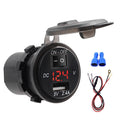 Universal Car Single Port USB Charger Power Outlet Adapter 2.4A 5V IP66 with LED Digital Voltmeter + Switch + 60cm Cable, 2.4A + Switch + 60cm Cable (Red Light), 2.4A + Switch + 60cm Cable(Blue Light), 2.4A + Switch + 60cm Cable (Green Light)