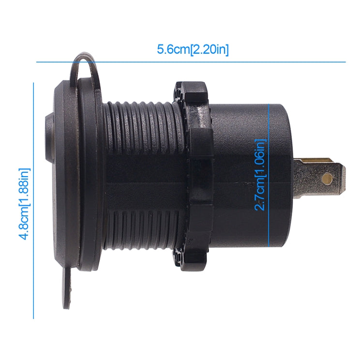 Universal Car Single Port USB Charger Power Outlet Adapter 2.4A 5V IP66 with LED Digital Voltmeter + Switch + 60cm Cable, 2.4A + Switch + 60cm Cable (Red Light), 2.4A + Switch + 60cm Cable(Blue Light), 2.4A + Switch + 60cm Cable (Green Light)