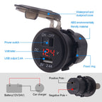 Universal Car Single Port USB Charger Power Outlet Adapter 2.4A 5V IP66 with LED Digital Voltmeter + Switch + 60cm Cable, 2.4A + Switch + 60cm Cable (Red Light), 2.4A + Switch + 60cm Cable(Blue Light), 2.4A + Switch + 60cm Cable (Green Light)