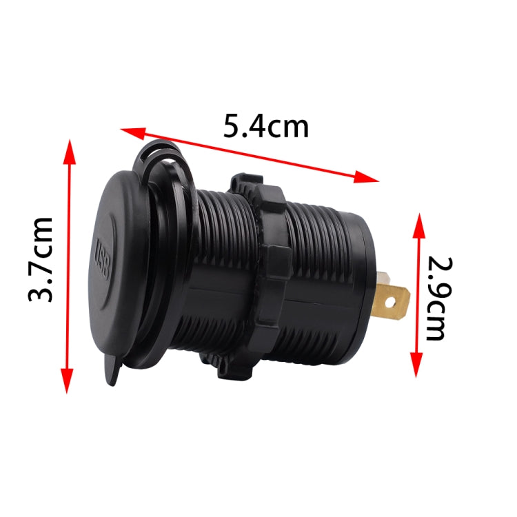 Universal Car Dual USB Charger Power Outlet Adapter 4.2A 5V IP66 with Aperture + 60cm Cable, 4.2A + 60cm Cable(Orange Light), 4.2A + 60cm Cable(Red Light), 4.2A + 60cm Cable(White Light), 4.2A + 60cm Cable(Blue Light), 4.2A + 60cm Cable(Green Light)
