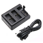 Dual Batteries Charger + Remote Control Charger with USB Cable for GoPro HERO7 Black /6 /5 (AHDBT-501), Batteries not included, Battery+Remote Control Charger