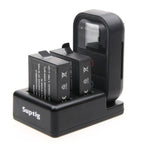 Dual Batteries Charger + Remote Control Charger with USB Cable for GoPro HERO7 Black /6 /5 (AHDBT-501), Batteries not included, Battery+Remote Control Charger