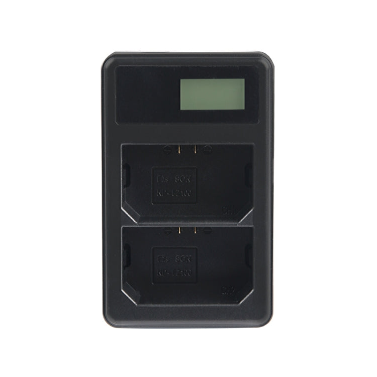Dual Channel Digital LCD Display Battery Charger with USB Port for Sony NP-FZ100 Battery, Compatible with Sony A9 (ILCE-9), Dual NP-FZ100 Battery