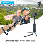 Portable Foldable Tripod Holder Selfie Monopod Stick for DJI, Insta360, GoPro and Other Action Cameras, Length: 23.5-81cm, RUIGPRO