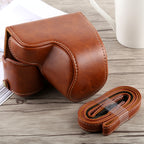 Full Body Camera PU Leather Case Bag with Strap for Sony A6300, For Sony A6300
