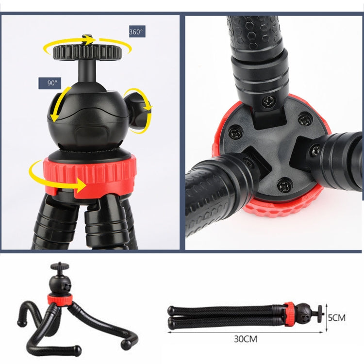 MZ305 Mini Octopus Flexible Tripod Holder with Ball Head for SLR Cameras, DJI / Insta360 / GoPro and Other Action Camera, Size:30cmx5cm, MZ305