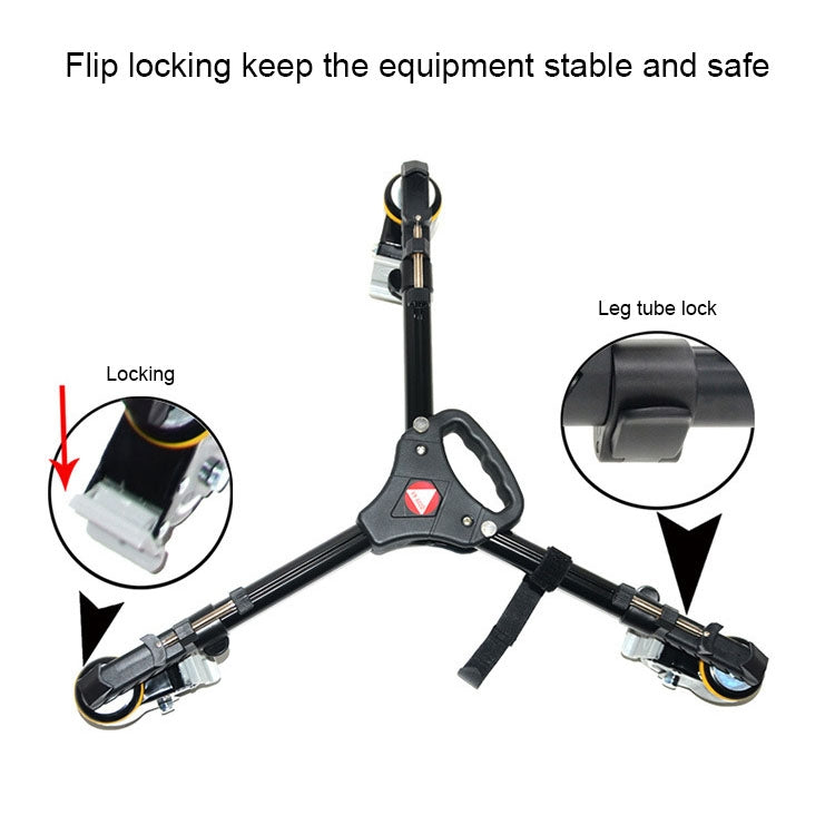 Kingjoy VX-600D Aluminium Alloy Camera Big Wheel Tripod Pulley Base