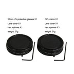 For GoPro HERO5 Proffesional 52mm Lens Filter(CPL Filter + Lens Protective Cap + Hex Spanner) & (UV Filter + Lens Protective Cap + Hex Spanner), 4 in 1