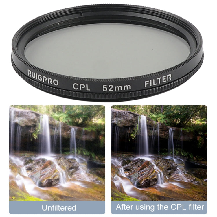 RUIGPRO for GoPro HERO 7/6 /5 Professional 52mm CPL Lens Filter with Filter Adapter Ring & Lens Cap, CPL Lens