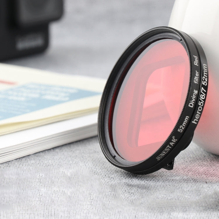 RUIGPRO for GoPro HERO 7/6 /5 Professional 52mm Red Color Lens Filter with Filter Adapter Ring & Lens Cap, Red Color Lens