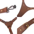 Quick Release Anti-Slip Shoulder Leather Harness Camera Strap with Metal Hook for SLR / DSLR Cameras (Left Shoulder), Left Shoulder, Right Shoulder
