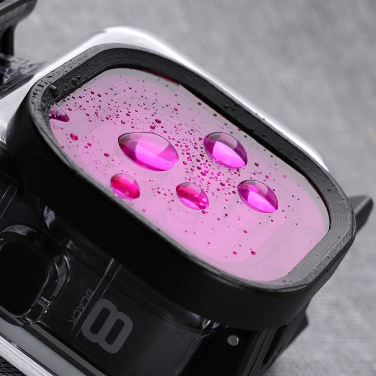 Square Housing Diving Color Lens Filter for GoPro HERO8 Black Original Waterproof Housing, Pink, Purple, Red