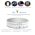 13.8cm Mirror Style USB Charging Smart 360 Degree Rotating Turntable Display Stand Video Shooting Props Turntable for Photography, Load 3kg, 13.8cm Mirror/Powered by USB(W)