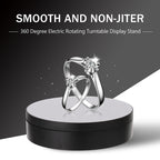 13.8cm Mirror Style USB Charging Smart 360 Degree Rotating Turntable Display Stand Video Shooting Props Turntable for Photography, Load 3kg, 13.8cm Mirror/Powered by USB(W)