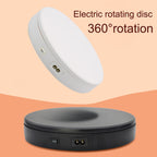 22cm Electric Rotating Turntable Display Stand Live Video Shooting Props Turntable Jewelry Shoes Display Platform, US Plug, 22cm(Black), 22cm(White)