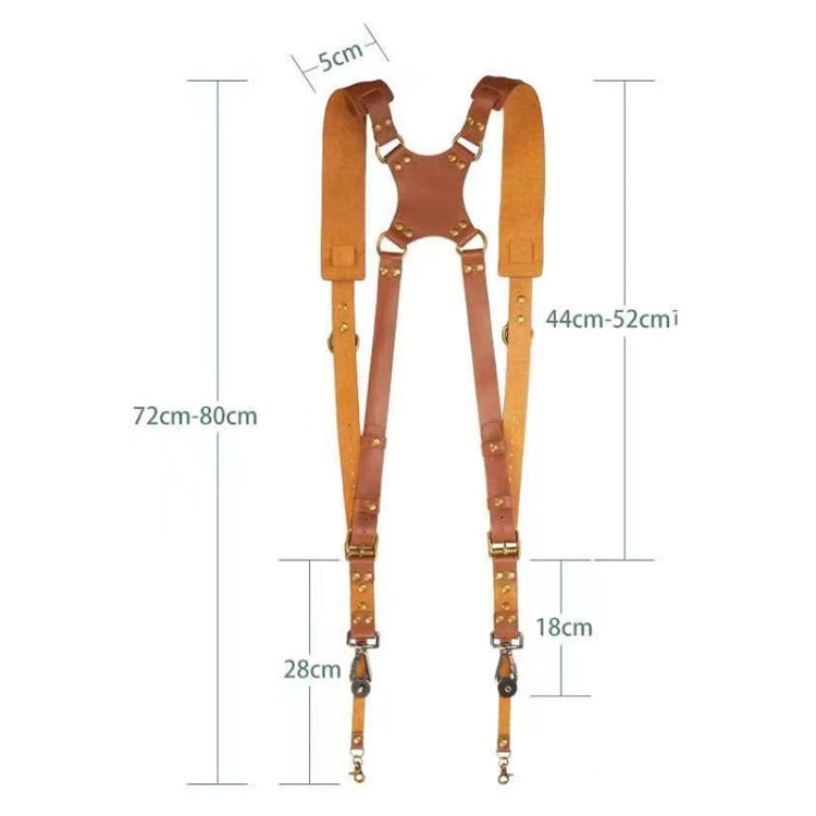 Quick Release Anti-Slip Dual Shoulder Leather Harness Camera Strap with Metal Hook for SLR / DSLR Cameras, Dual Shoulder(Brown), Dual Shoulder(Black)