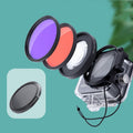 RUIGPRO for GoPro HERO8 58mm 16X Macro Lens + Red/Purple Diving Lens  Filter + Dive Housing Waterproof Case Kits with Filter Adapter Ring & Lens Cap