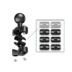 25mm Ball Head Motorcycle Rearview Mirror Fixed Mount Holder with 4 Styles Gaskets for GoPro, Insta360, DJI and Other Action Cameras, 25mm Ball Head with 4 Styles Gaskets
