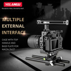 YELANGU C15 YLG0711A Video Camera Cage Stabilizer with Handle & Rail Rod for Nikon Z6 / Z7, YLG0711A
