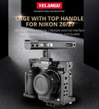 YELANGU C15-B YLG0711A-A Video Camera Cage Stabilizer with Handle for Nikon Z6 / Z7, YLG0711A-A