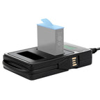 LCD Screen Dual Batteries Charger with Displays Charging Capacity for GoPro HERO9 Black / HERO10 Black, Displays Charging Capacity