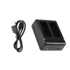 USB Dual Batteries Charger with Cable & Indicator Light for GoPro HERO9 Black / HERO10 Black / HERO11 Black / HERO12 Black, For GoPro HERO9 Black