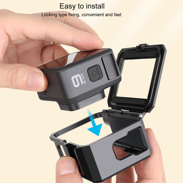 For GoPro HERO10 Black / HERO9 Black ABS Plastic Border Frame Mount Protective Case with Buckle Basic Mount & Screw, ABS Plastic Border Frame