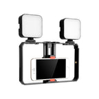 YELANGU PC201 YLG1801A Vlogging Live Broadcast LED Selfie Light Smartphone Video Rig Handle Stabilizer Plastic Bracket Kits, PC201