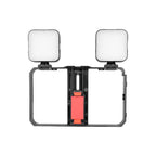 YELANGU PC201 YLG1801A Vlogging Live Broadcast LED Selfie Light Smartphone Video Rig Handle Stabilizer Plastic Bracket Kits, PC201