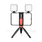 YELANGU PC203 YLG1801C Vlogging Live Broadcast LED Selfie Light Smartphone Video Rig Handle Stabilizer Plastic Bracket Tripod Kits, PC203