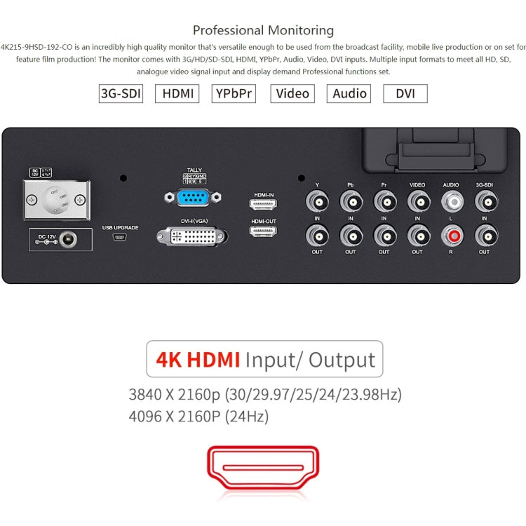 SEETEC 4K215-9HSD-CO 1920x1080 21.5 inch SDI / HDMI Full HD Director Box Camera Field Monitor, 4K215-9HSD-CO