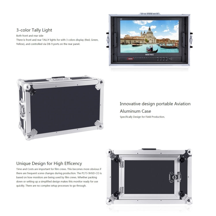SEETEC P173-9HSD-CO 1920x1080 17.3 inch SDI / HDMI 4K Broadcast Level Professional Photography Camera Field Monitor, P173-9HSD-CO