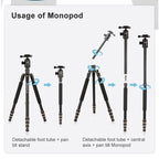 TRIOPO 554 Adjustable Portable  Aluminum Alloy Tripod with D-2A Ball Head for SLR Camera, 554