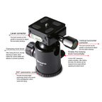 TRIOPO T259G+Q2 Adjustable Portable Carbon Fiber Tripod with Q-2 Ball Head for SLR Camera, T259G+Q2