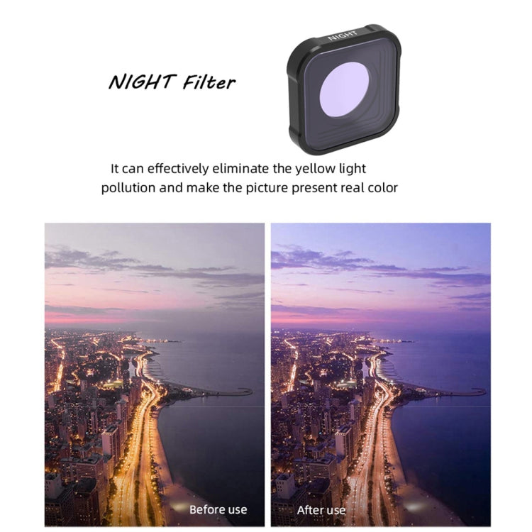 JSR KB Series NIGHT Light Pollution Reduction Lens Filter for GoPro HERO13 Black /12 Black /11 Black /10 Black /9 Black, NIGHT