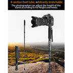 BEXIN P308A Portable Travel Outdoor DSLR Camera Aluminum Alloy Monopod Holder, P308A